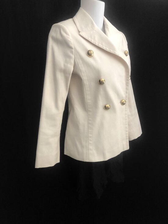 GUCCI Ivory Cotton Blend Short Blazer Jacket Small Tagged 38 - Picture 4 of 16